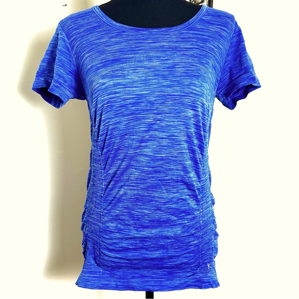 DANSKIN NOW Semi-Fitted Athletic Workout Short Sleeve Top Compression Shirt